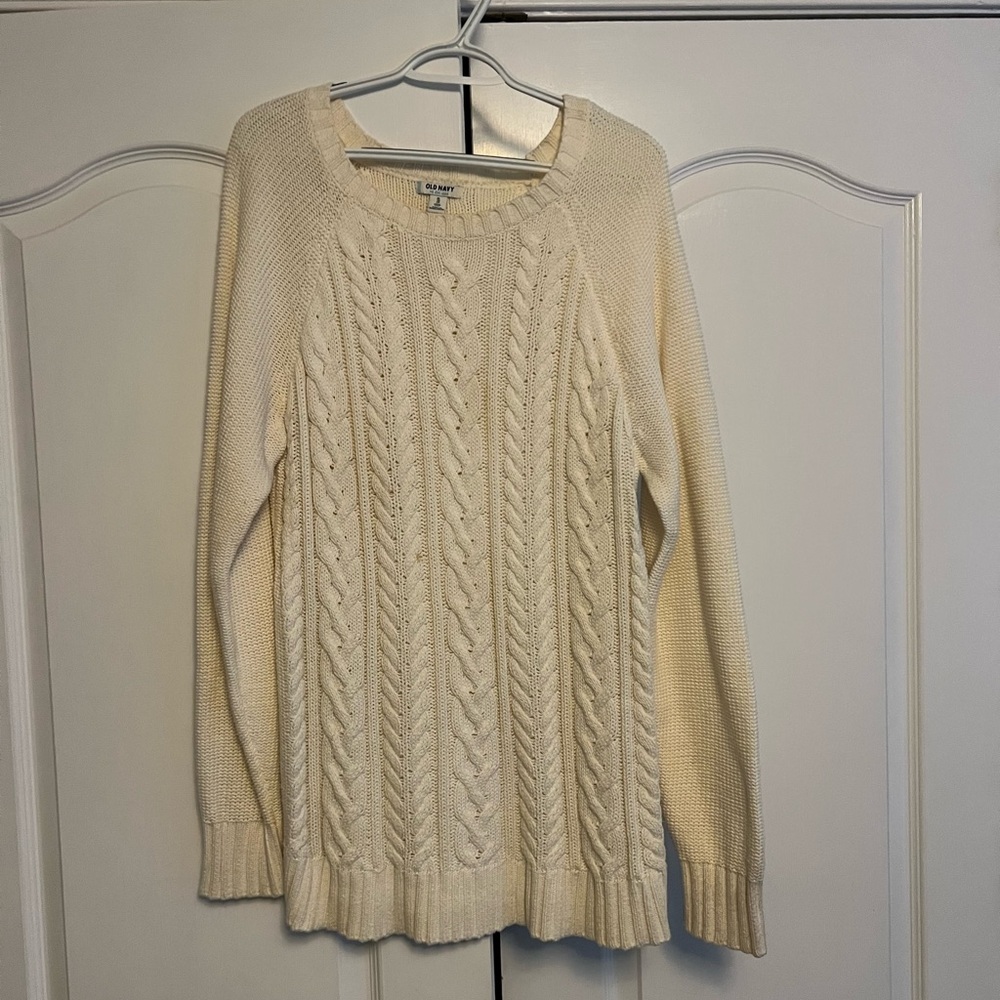 Old Navy Cream Cable Knit Sweater